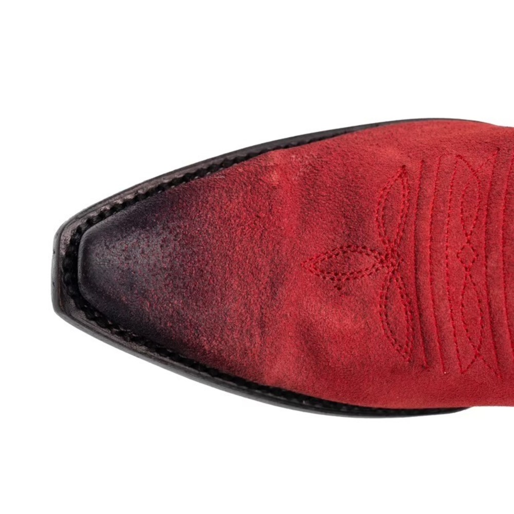 Ferrini Roughrider Red Black Leather Snip Toe Western Cowgirl Boots 84361-22 6.5 - Picture 5 of 16